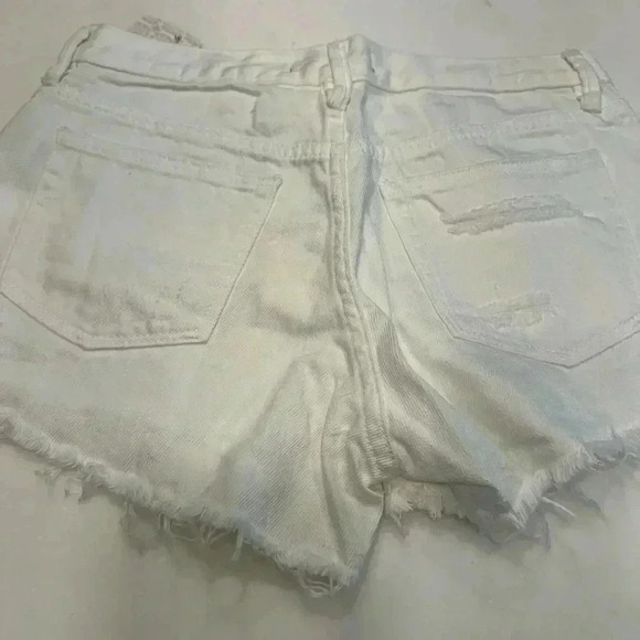 Free people white denim distressed cut off shorts size 25 NWT - Picture 2 of 8
